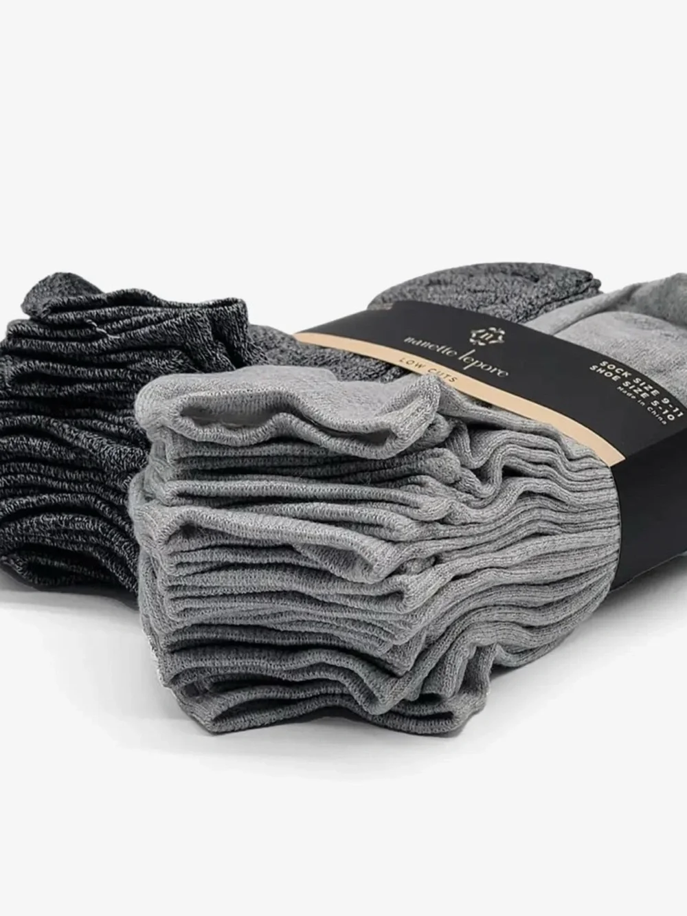 Nanette Lepore Low Cut Athletic Socks - Light Gray & Dark Gray 20 pairs